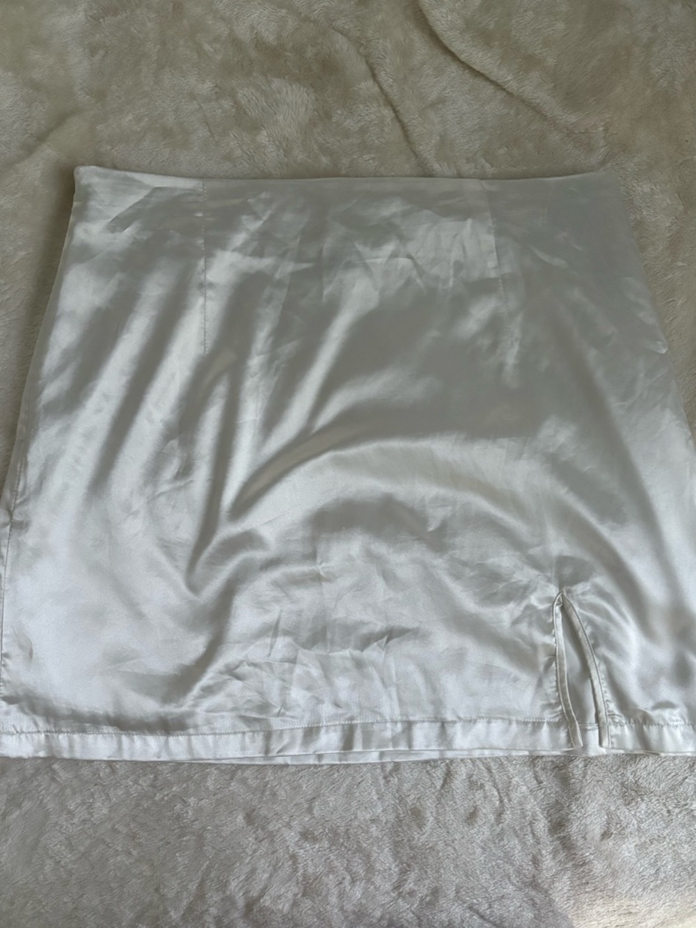 SHEIN White Satin Mini Skirt with Subtle Sheen